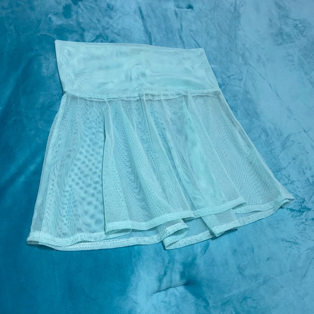 J. Valentine Rave Blue Mesh Mini Skirt